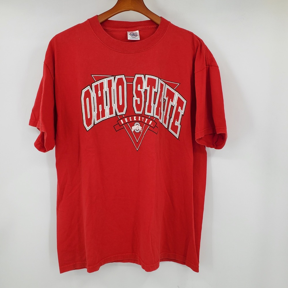 Vintage Ohio State Buckeyes Delta Magnum Weight Red T Shirt XL NCAA USA OSU Y2K
